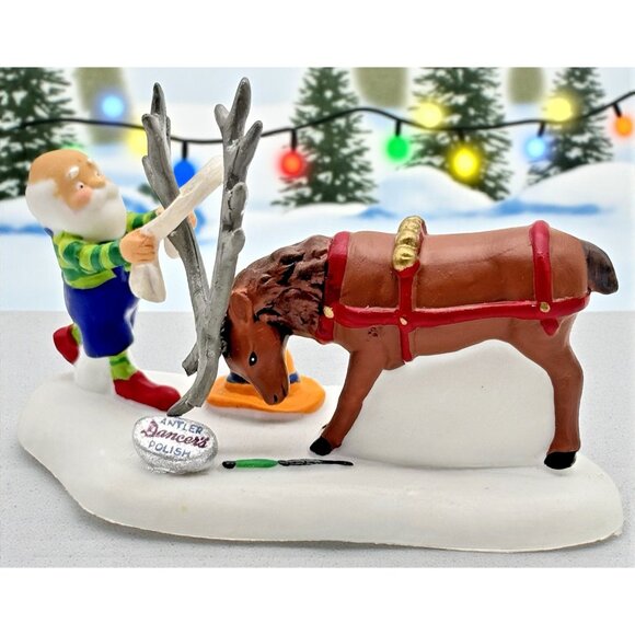 Dept 56 North Pole Series DANCER Reindeer Elf Accessory Christmas Village 804452 - Picture 1 of 7